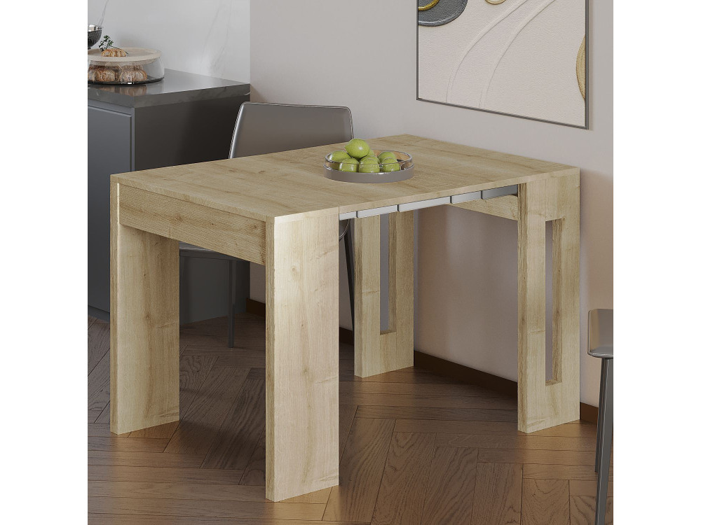 Tavolo da pranzo allungabile in legno "Nivo" - 80 x 44 x 76 cm - Beige