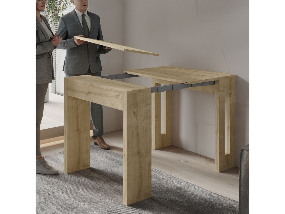 Tavolo da pranzo allungabile in legno "Nivo" - 80 x 44 x 76 cm - Beige