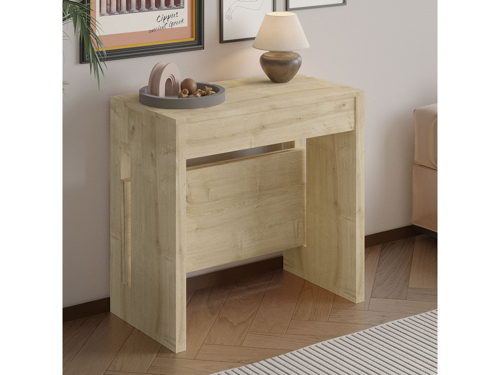 Tavolo da pranzo allungabile in legno "Nivo" - 80 x 44 x 76 cm - Beige