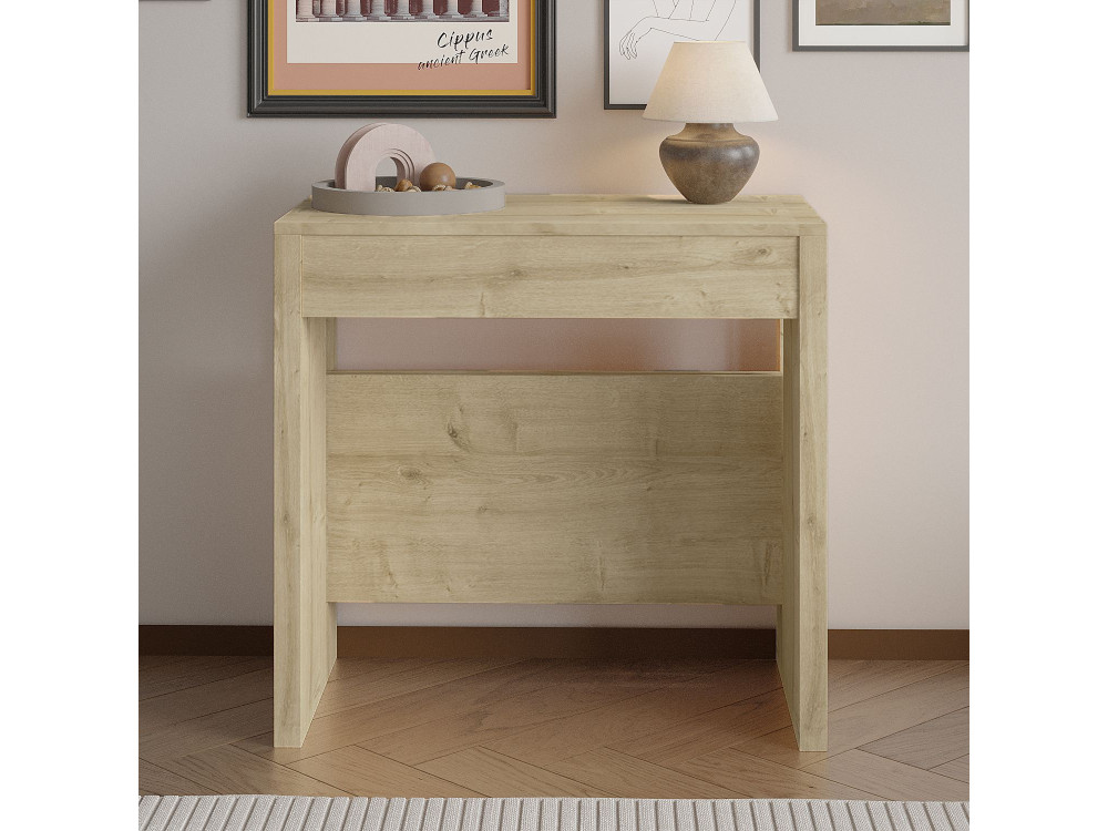 Tavolo da pranzo allungabile in legno "Nivo" - 80 x 44 x 76 cm - Beige