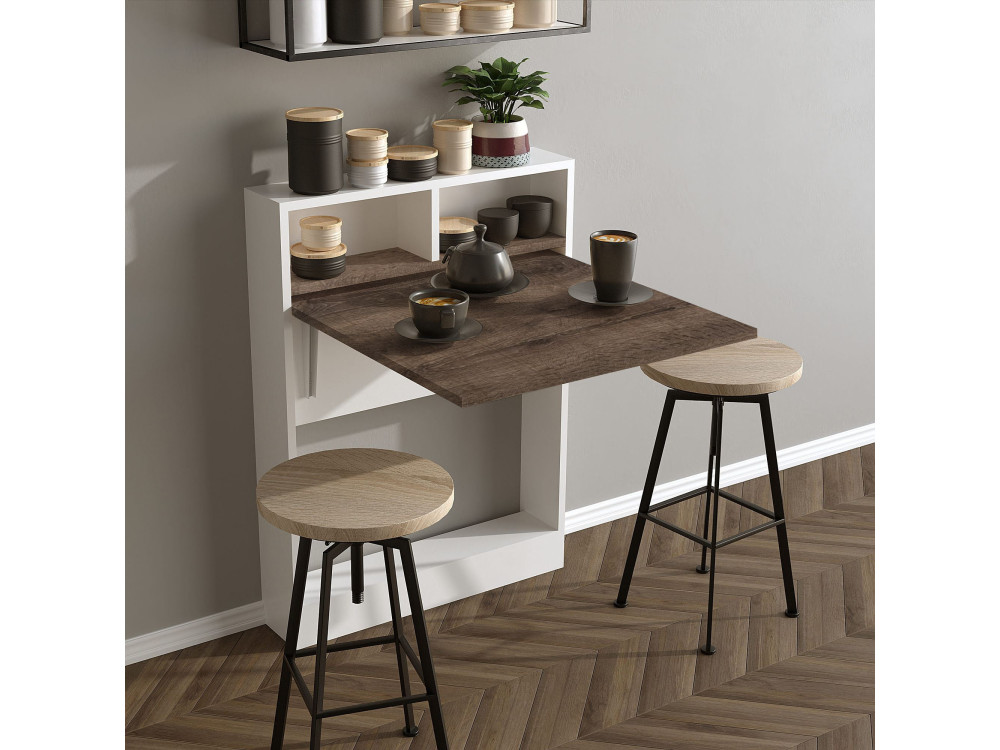 Tavolo da pranzo pieghevole in legno "Bracked" - 70 x 15 x 96 cm - Beige