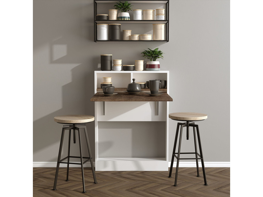 Tavolo da pranzo pieghevole in legno "Bracked" - 70 x 15 x 96 cm - Beige