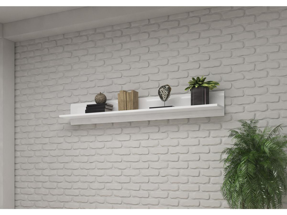 Mensola corta "TULSA WM" - 22 x 160 x 22 cm - Bianco lucido