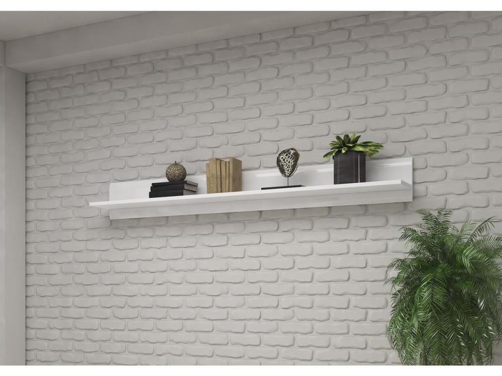 Mensola lunga TULSA WM - 22 x 180 x 22 cm - Bianco lucido