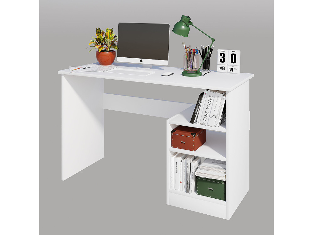 Scrivania in legno "Bahar" - 120 x 50 x 74 cm - Bianco