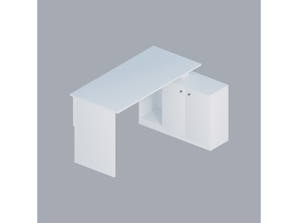 Bureau en bois "Basak" - 130 x 60 x 74 cm - Bianco