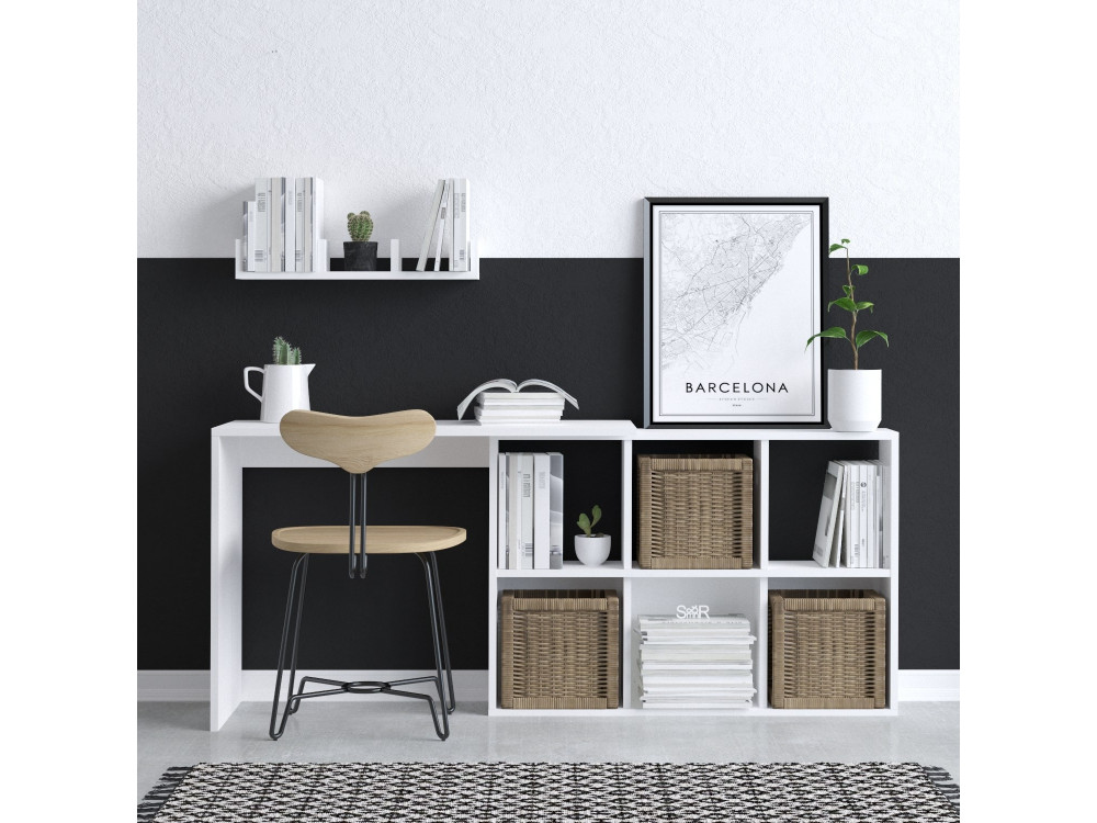 Bureau en bois "Jack" - 145 x 45 x 74 cm - Chêne bianco