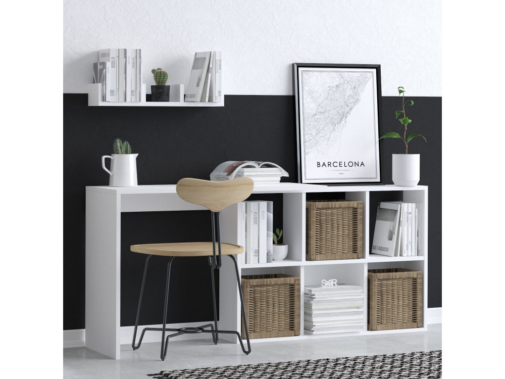 Bureau en bois "Jack" - 145 x 45 x 74 cm - Chêne bianco
