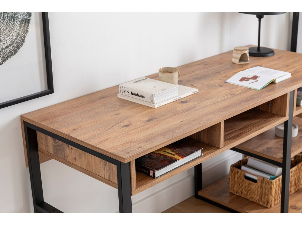 Scrivania in legno "Emro" - 150 x 58 x 75 cm - Noce nero