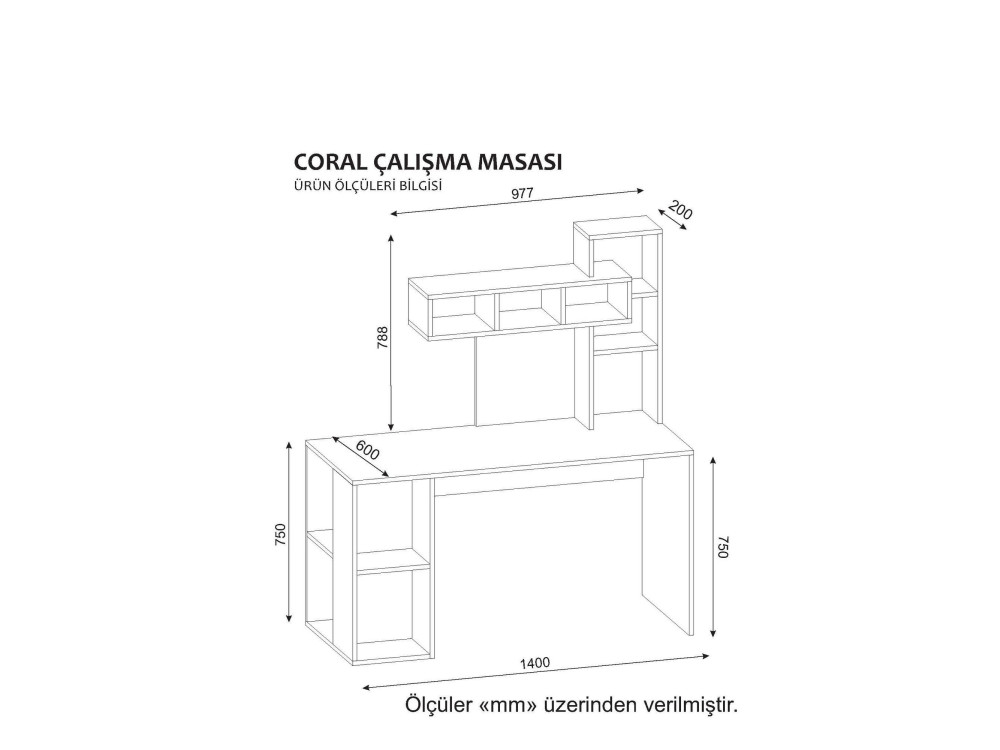 Bureau en bois "Corallo" - 140 x 60 x 153 cm - Cordoue blanche