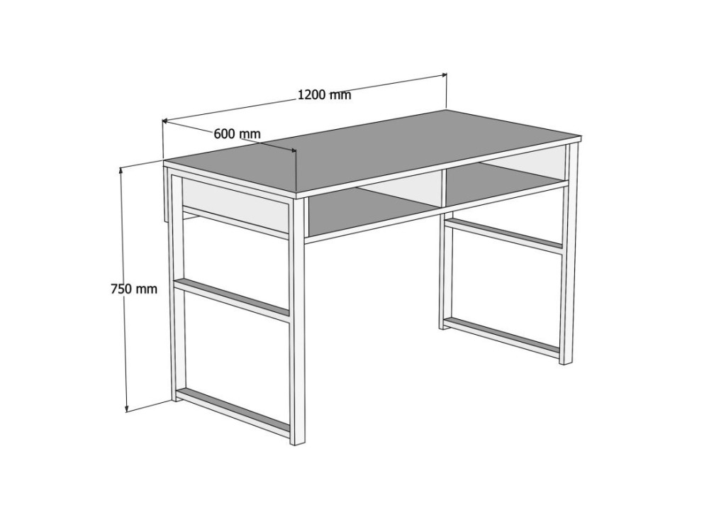 Scrivania in legno "Nove" - 120 x 60 x 75 cm - Noce