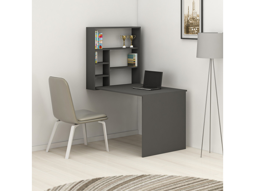 Scrivania in legno "Sedir" - 90 x 59 x 154 cm - Antracite