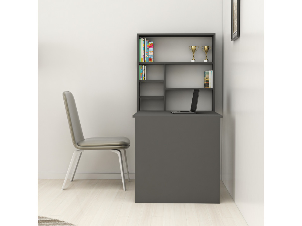 Scrivania in legno "Sedir" - 90 x 59 x 154 cm - Antracite