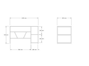 Scrivania in legno "Caste" - 120 x 60 x 74 cm - Beige