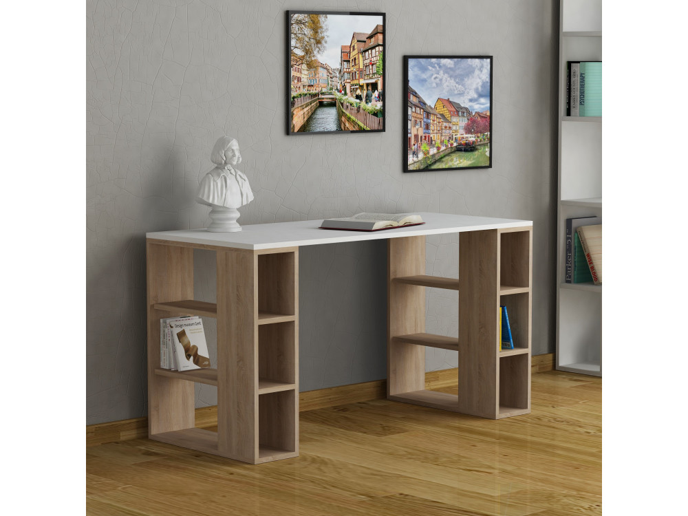 Scrivania in legno "Colmar" - 140 x 75 x 60 cm - Bianco