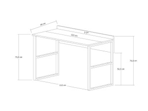 Scrivania in legno "Rana" - 120 x 75 x 60 cm - Noce, Nero