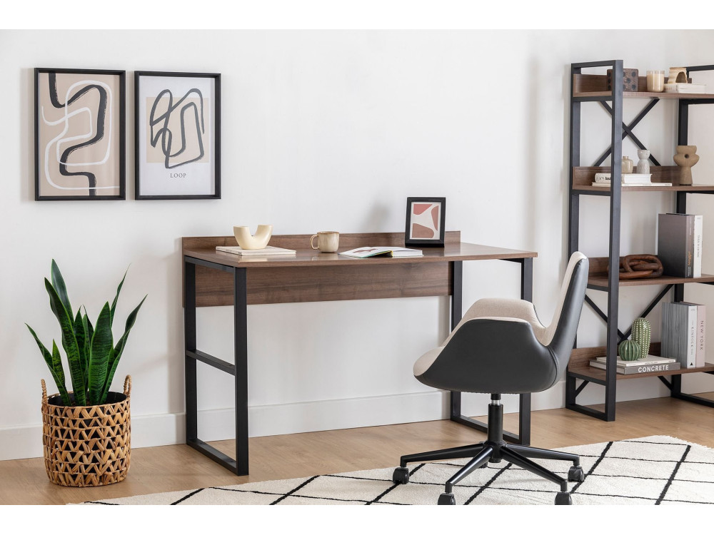 Scrivania in legno "Rana" - 120 x 75 x 60 cm - Noce, Nero