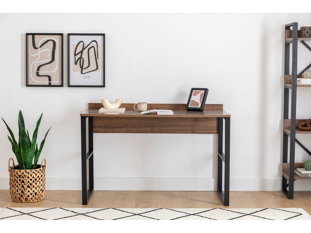 Scrivania in legno "Rana" - 120 x 75 x 60 cm - Noce, Nero