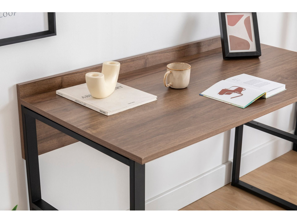 Scrivania in legno "Rana" - 120 x 75 x 60 cm - Noce, Nero