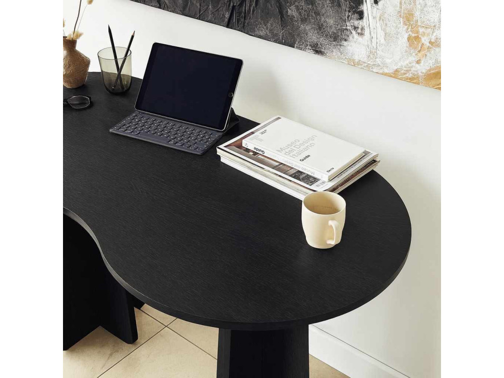 Scrivania in legno "infinita" 120 x 60 x 75 cm - Nero