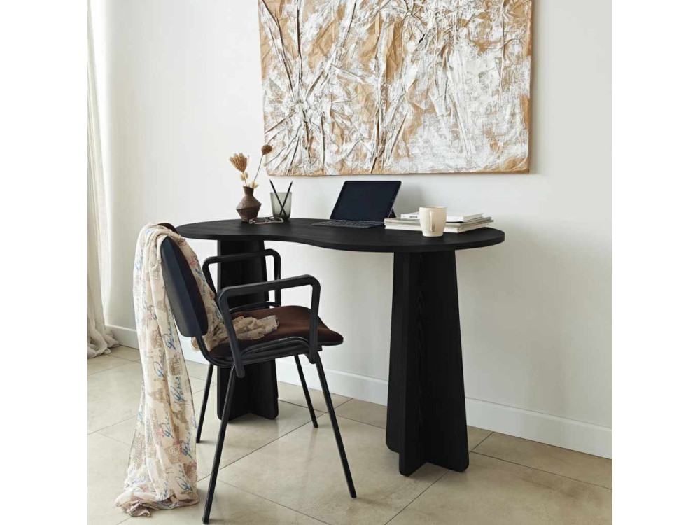 Scrivania in legno "infinita" 120 x 60 x 75 cm - Nero