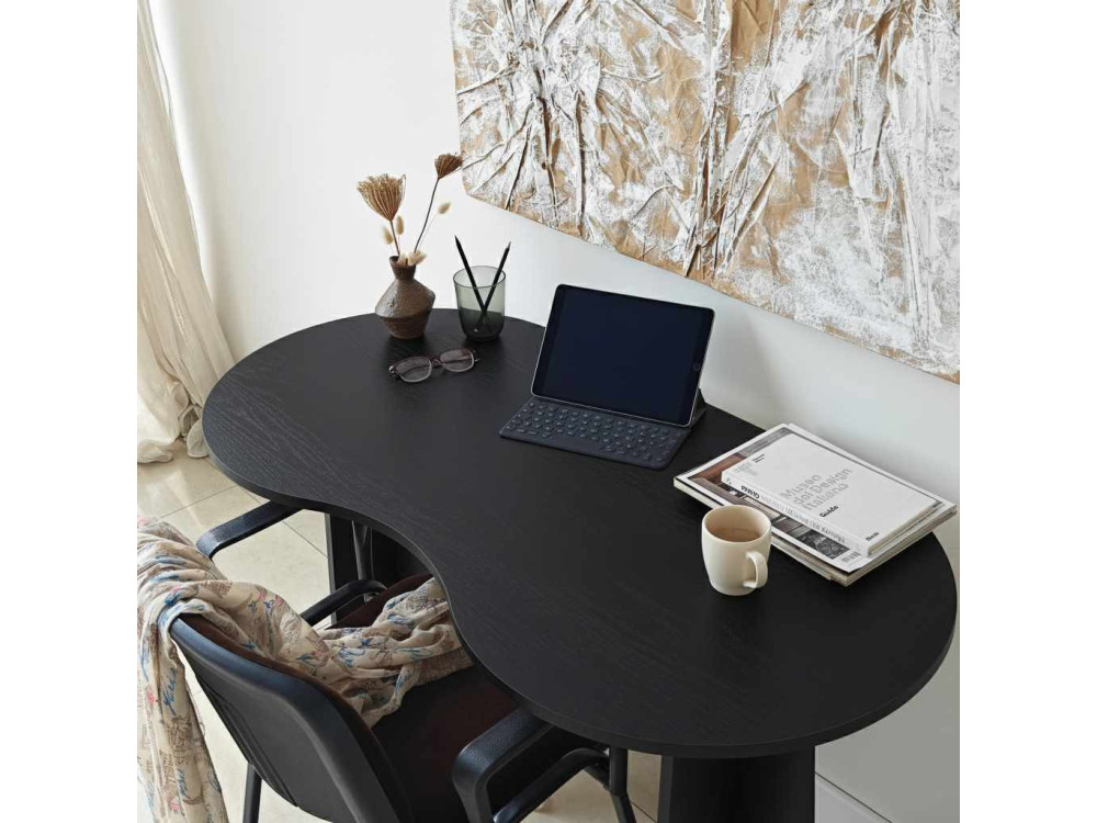 Scrivania in legno "infinita" 120 x 60 x 75 cm - Nero