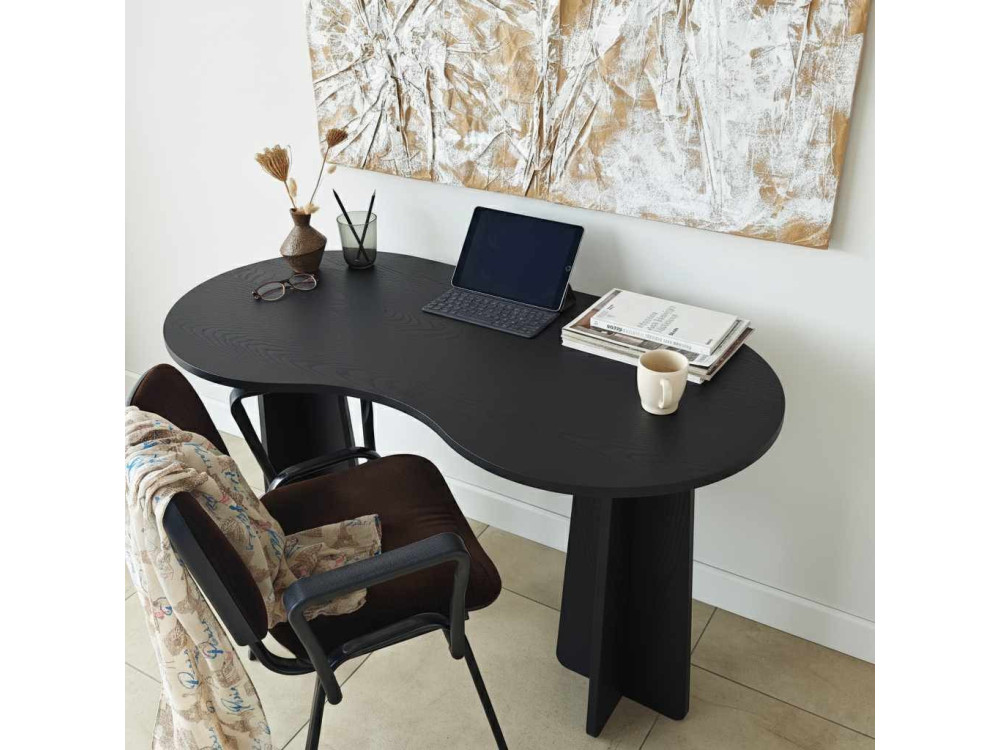 Scrivania in legno "infinita" 120 x 60 x 75 cm - Nero