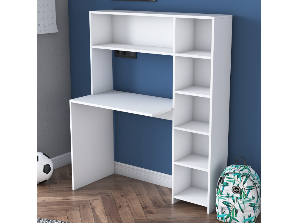 Scrivania in legno "Haham" 113 x 40 x 142 cm - Bianco