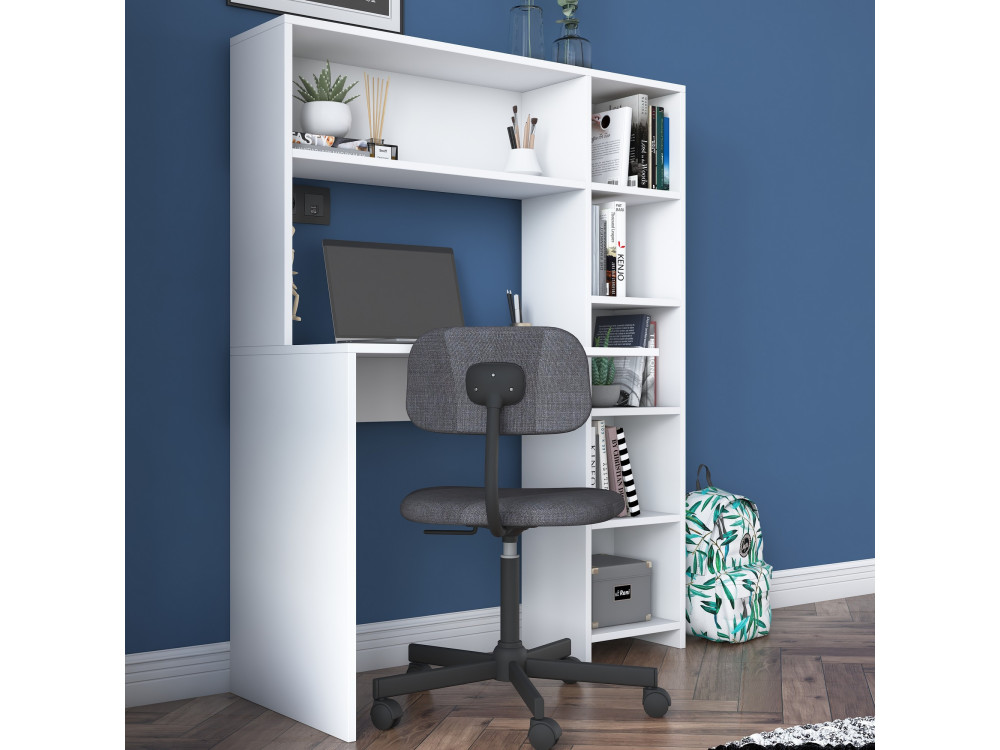 Scrivania in legno "Haham" 113 x 40 x 142 cm - Bianco