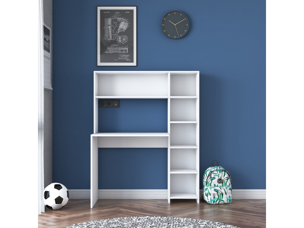 Scrivania in legno "Haham" 113 x 40 x 142 cm - Bianco