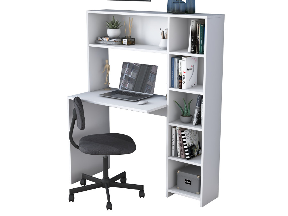 Scrivania in legno "Haham" 113 x 40 x 142 cm - Bianco