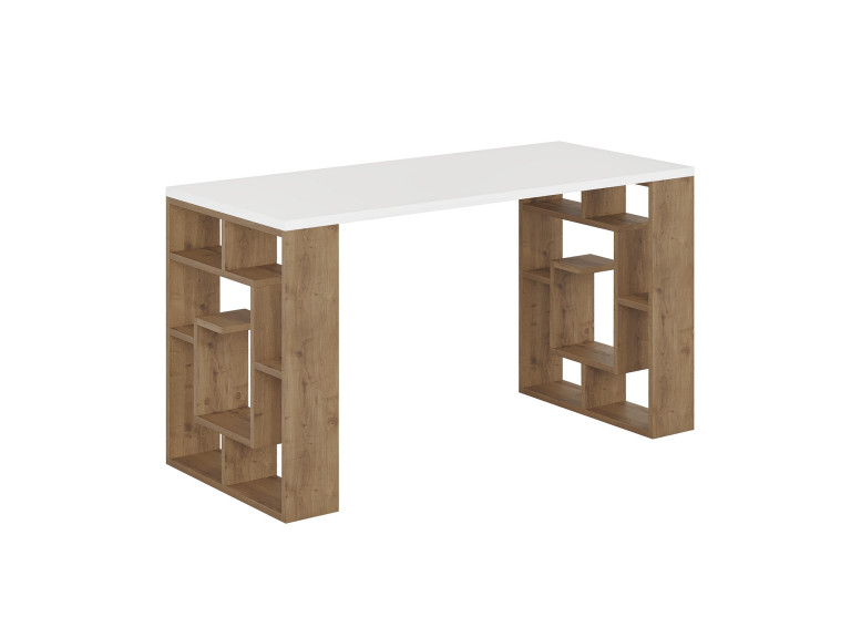 Scrivania in legno "Maze" 140 x 60 x 75 cm - Bianco