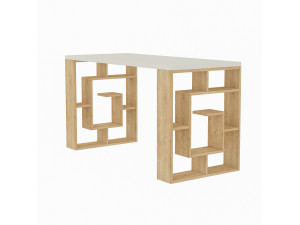 Scrivania in legno "Maze" 140 x 60 x 75 cm - Bianco