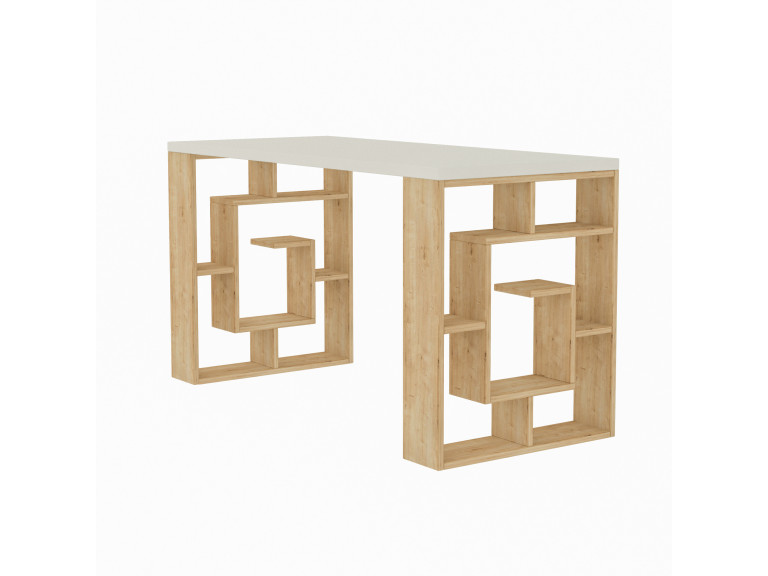 Scrivania in legno "Maze" 140 x 60 x 75 cm - Bianco