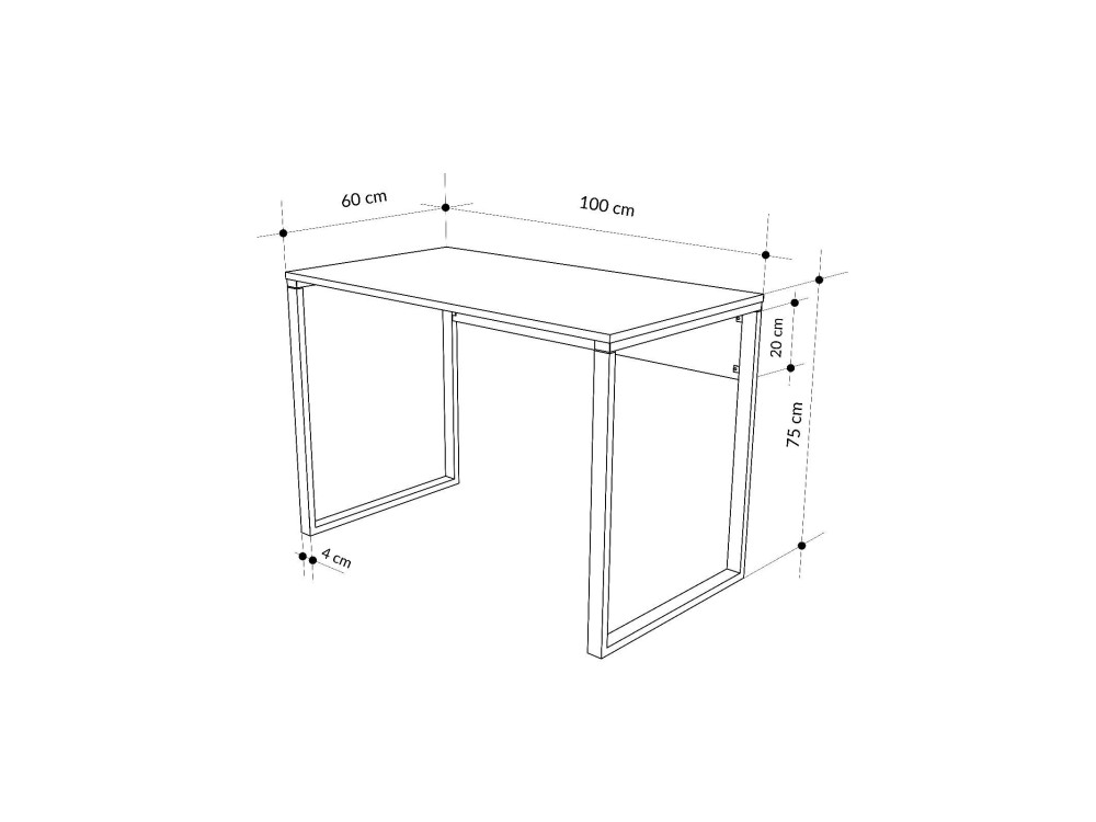 Scrivania in legno "inna" 100 x 60 x 75 cm - Rovere zaffiro