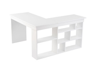 Scrivania in legno "Vesper" 130 x 120 x 72 cm - Bianco naturale