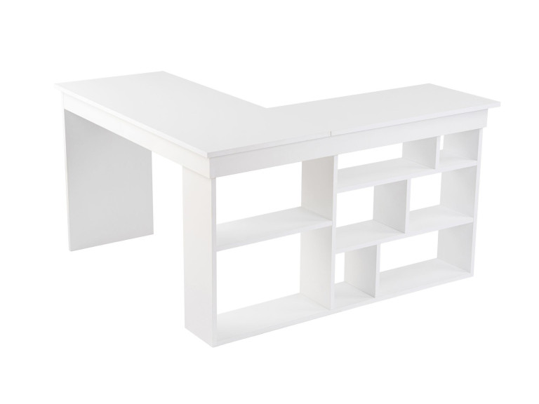 Scrivania in legno "Vesper" 130 x 120 x 72 cm - Bianco naturale
