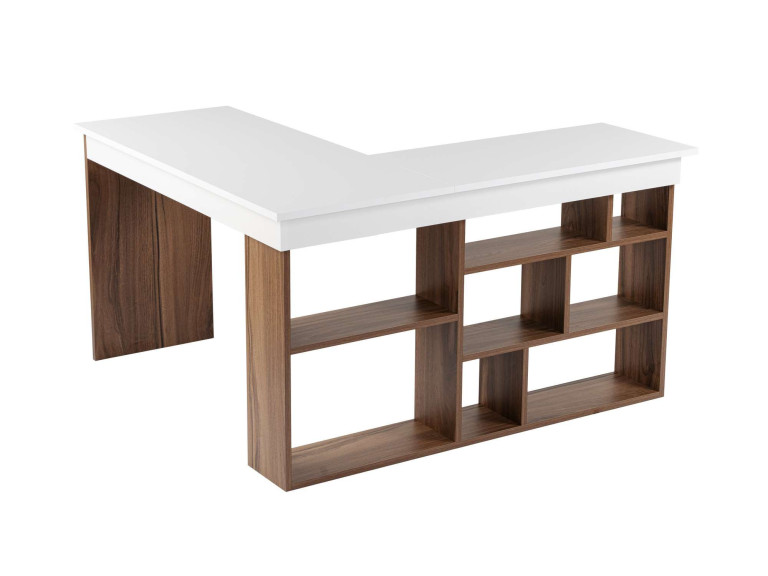 Scrivania in legno "Vesper" 130 x 120 x 72 cm - Noce