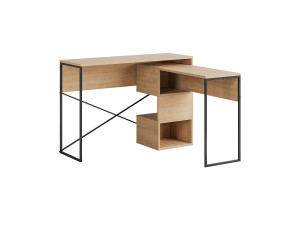 Scrivania modulare in legno "Badau" - 110 x 102 x 77 cm - Beige