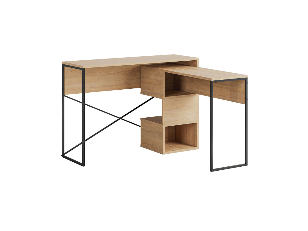 Scrivania modulare in legno "Badau" - 110 x 102 x 77 cm - Beige