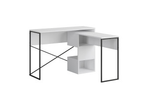 Scrivania modulare in legno "Badau" - 110 x 102 x 77 cm - Bianco