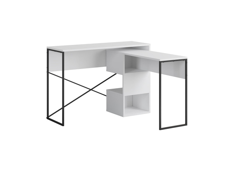 Scrivania modulare in legno "Badau" - 110 x 102 x 77 cm - Bianco