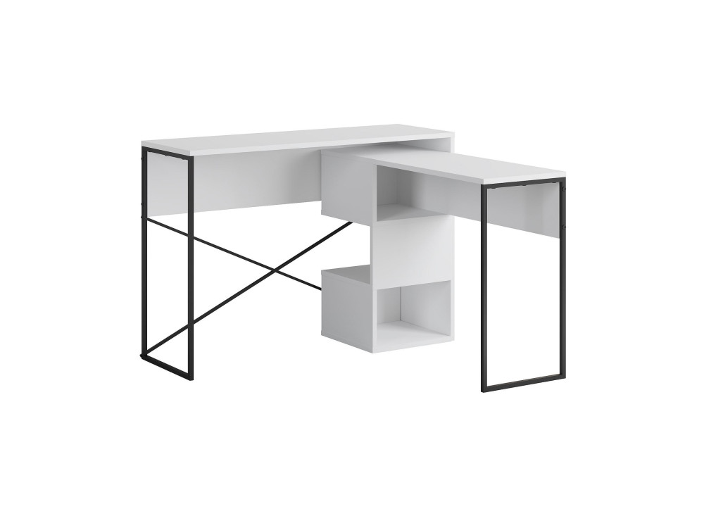 Scrivania modulare in legno "Badau" - 110 x 102 x 77 cm - Bianco