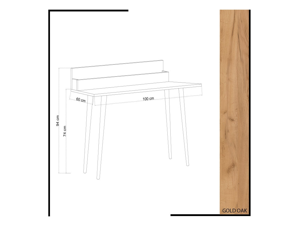 Scrivania in legno con ripiani "Rammi" - 100 x 60 x 94 cm - Marrone