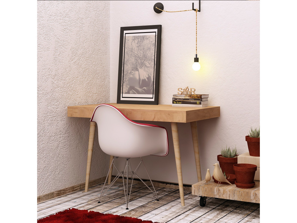 Scrivania in legno "Valencia" - 100 x 60 x 74 cm - Marrone