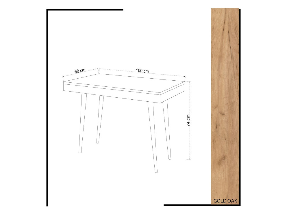 Scrivania in legno "Valencia" - 100 x 60 x 74 cm - Marrone