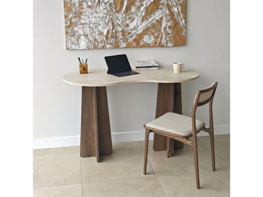 Scrivania in legno "Infini" - 120 x 60 x 75 cm - Travertino