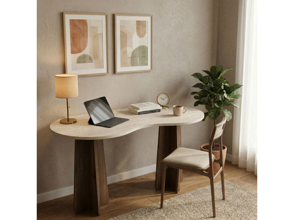 Scrivania in legno "Infini" - 120 x 60 x 75 cm - Travertino