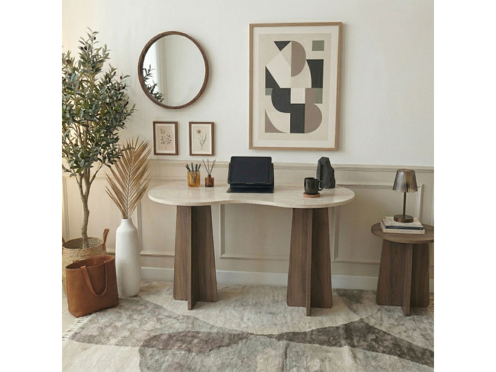 Scrivania in legno "Infini" - 120 x 60 x 75 cm - Travertino