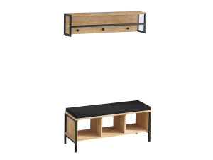 Mobile da corridoio "Shana" con seduta in legno - 100 x 35 x 43 cm - Beige